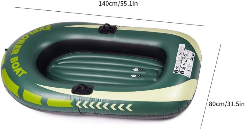 woobles Dingy Boats, Inflatable Boat Challenger Inflatable Boat Set Thickened Rowing Boats for Kids Green One Person, Inflatable Boat - Image 3